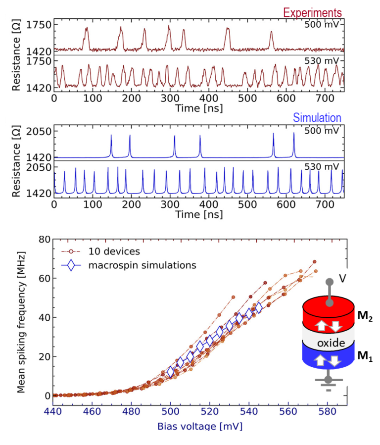 Spiking neuron based on tunnel junction with dual free layer Spintec